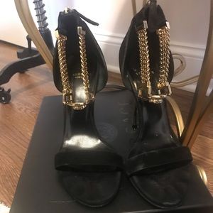 Versace SIGNATURE ANKLE STRAP SANDALS size 37.5